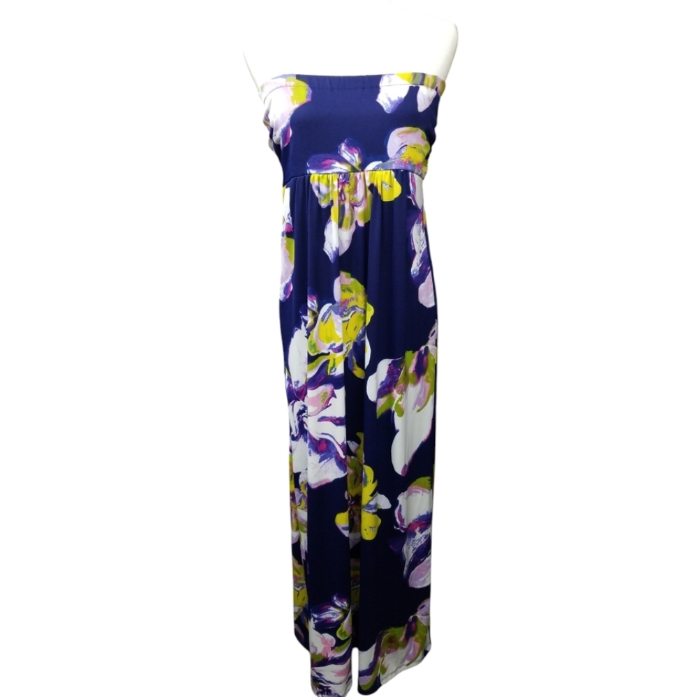 Jonathan Martin Blue Strapless Sundress Resort Wear